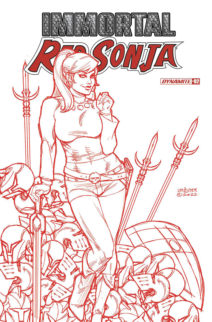 Immortal Red Sonja #2 Cover T Incentive Joseph Michael Linsner Fiery Red Cover