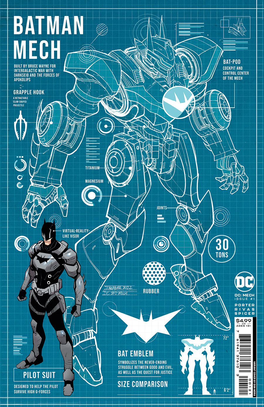 DC Mech #1 Cover B Variant Dan Mora Card Stock Cover