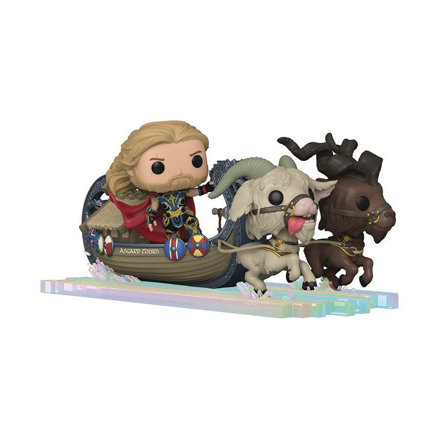 POP Ride Super Deluxe Marvel Thor Love And Thunder Goat Boat With Thor Toothgnasher And Toothgrinder Vinyl Bobble Head