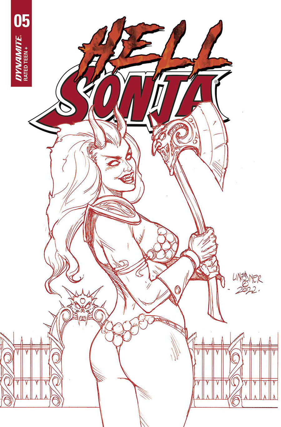 Hell Sonja #5 Cover Q Incentive Joseph Michael Linsner Fiery Red Virgin Cover