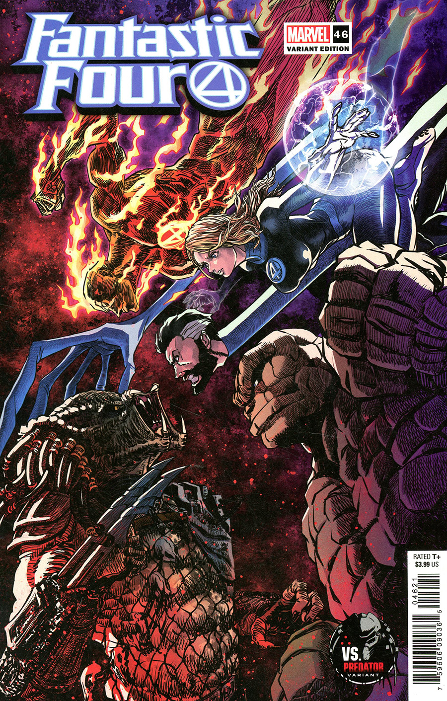 Fantastic Four Vol 6 #46 Cover B Variant Superlog Predator Cover