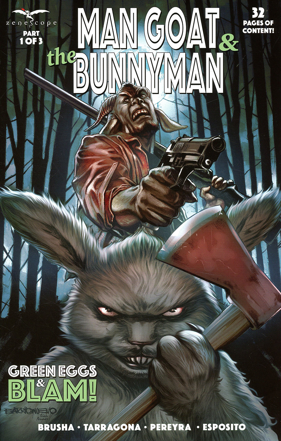 Man Goat And The Bunny Man Green Eggs And BLAM #1 Cover A Regular Al Barrionuevo Cover