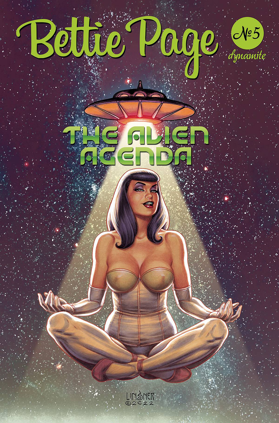 Bettie Page Alien Agenda #5 Cover A Regular Joseph Michael Linsner Cover