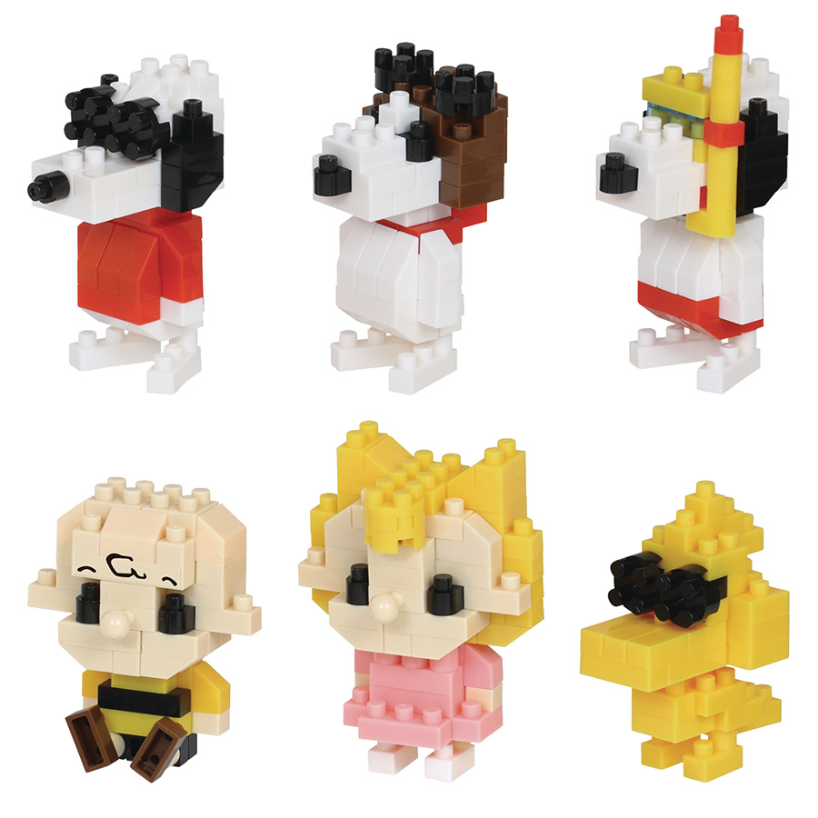Peanuts Nanoblock Mininano Vol 3 Series Kit 6-Piece Assortment Case