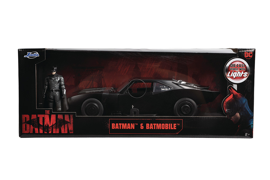 The Batman 2022 Movie Batmobile With Batman 1/18 Scale Die-Cast Vehicle