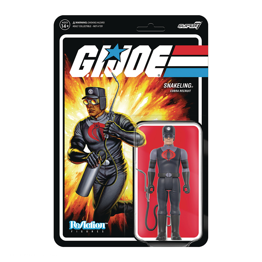 GI Joe ReAction Figure Wave 3 - Cobra Snakeling Goggles Torch Tan