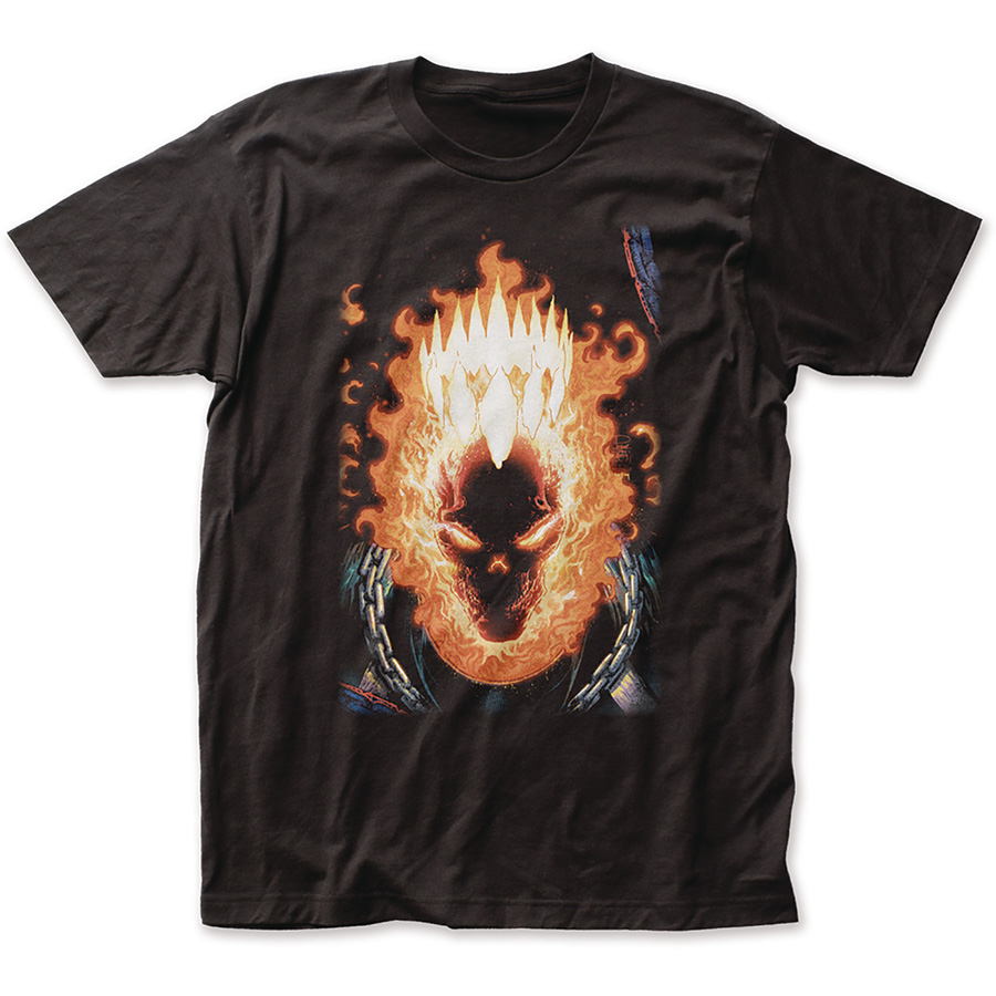 Ghost Rider Crown Of Fire Previews Exclusive Black T-Shirt Large