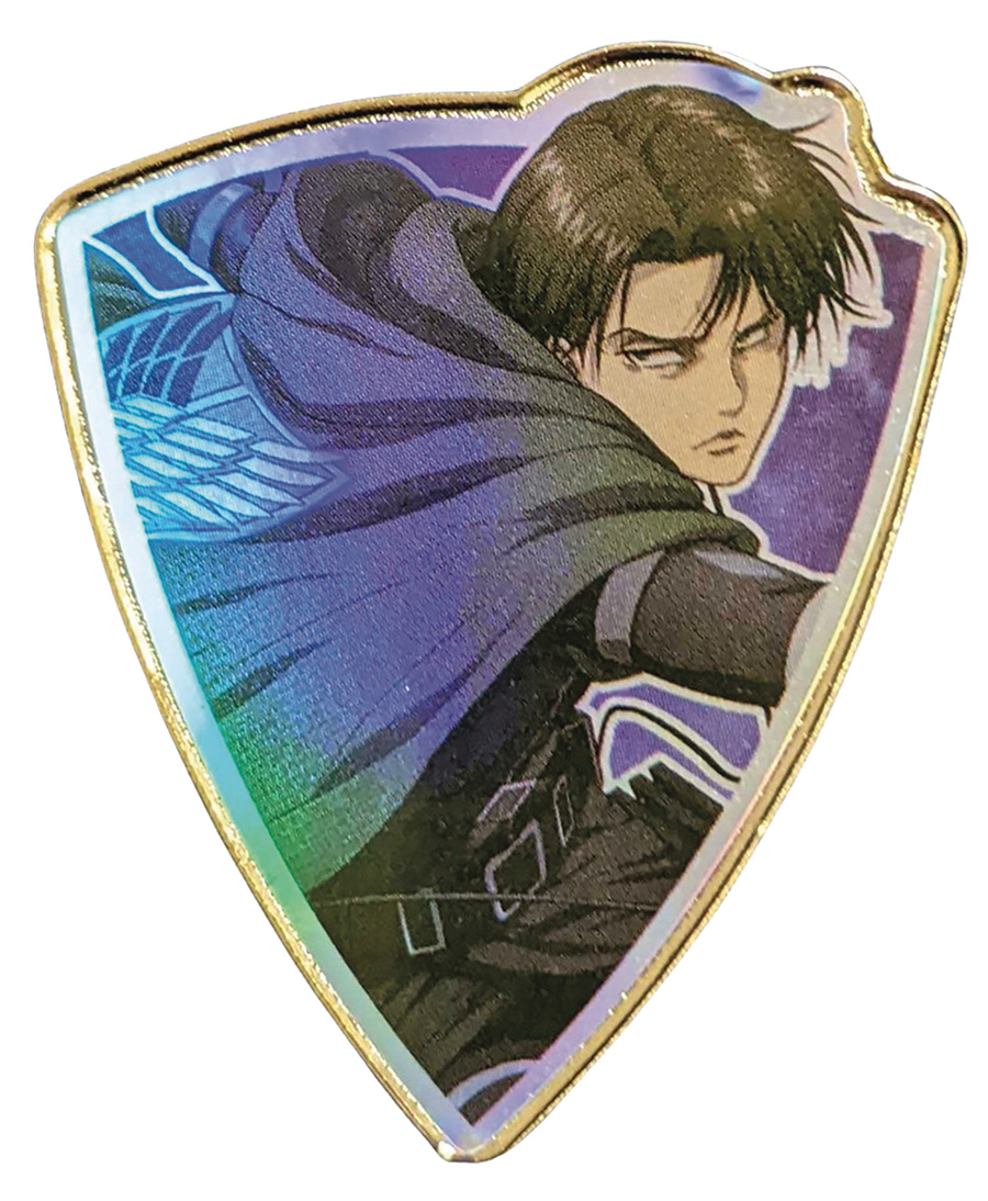 Attack On Titan Rainbow Holo Foil Crest Pin - Levi