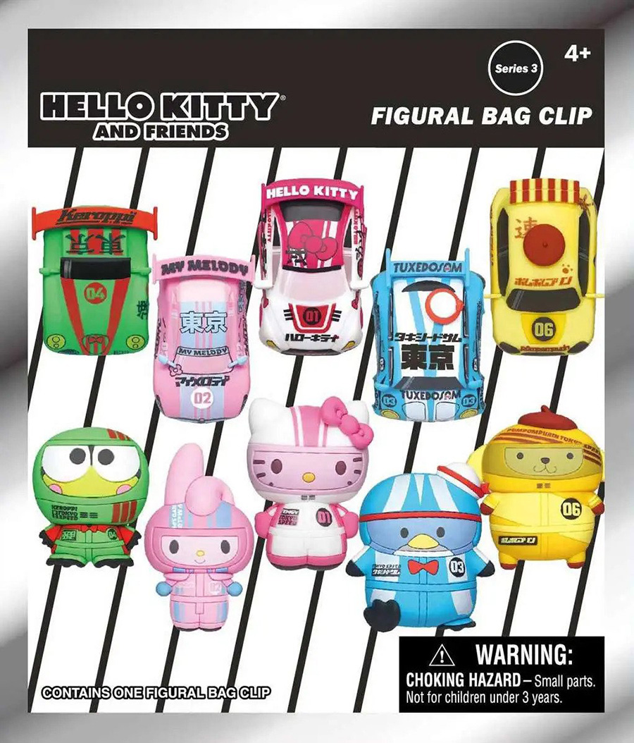 Hello Kitty & Friends 3D Foam Bag Clip Series 3 Blind Mystery Box 24-Piece Display