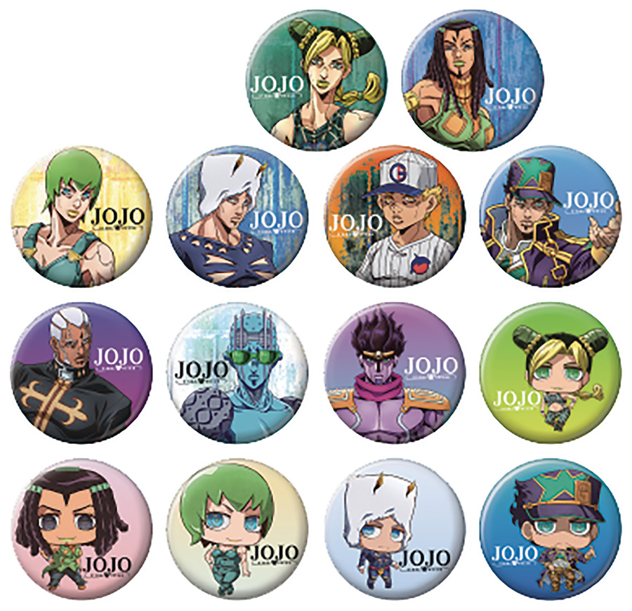 JoJos Bizarre Adventure Stone Ocean Button 144-Piece Assortment Case