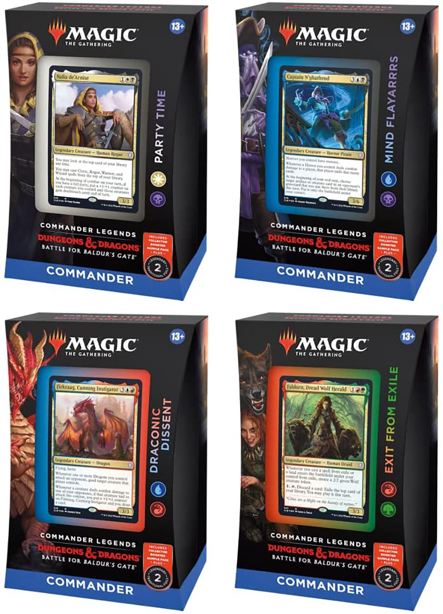 Magic The Gathering Commander Legends Battle For Baldurs Gate Commander Deck Display (4-Count)