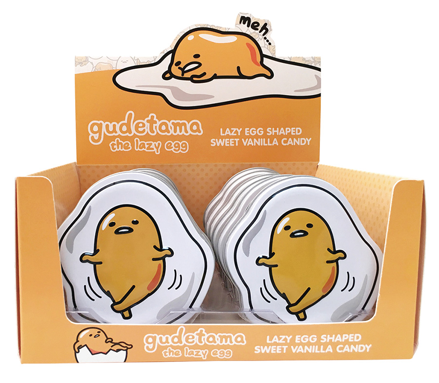 Gudetama Lazy Egg Candy Tin 12-Count Display