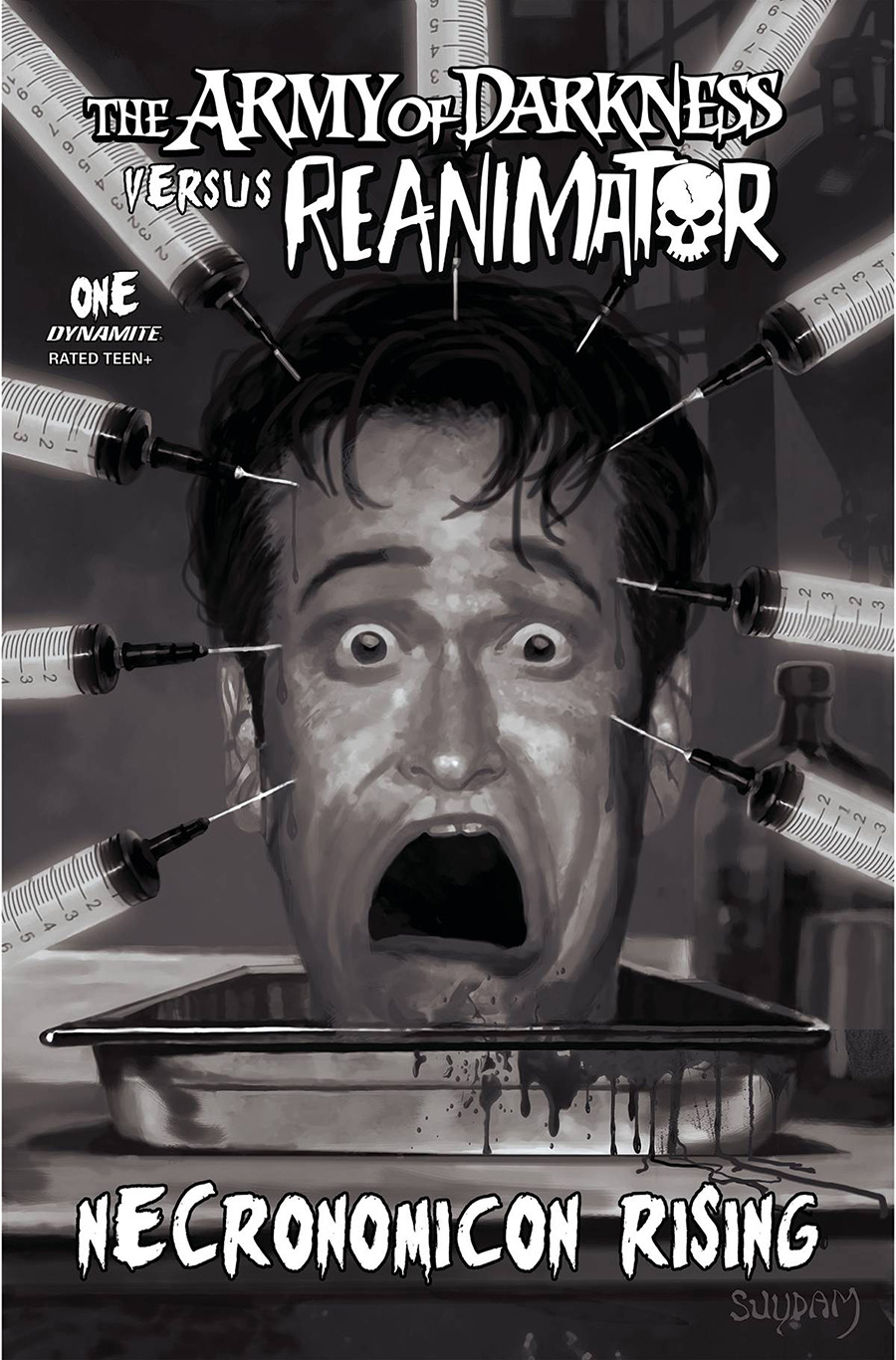 Army Of Darkness vs Reanimator Necronomicon Rising #1 Cover H Incentive Arthur Suydam Black & White Cover