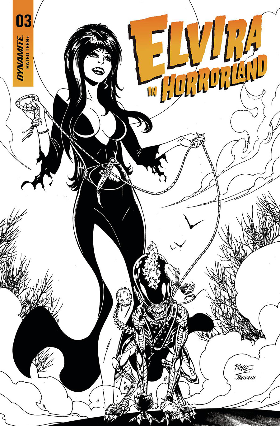 Elvira In Horrorland #3 Cover F Incentive John Royle Black & White Cover