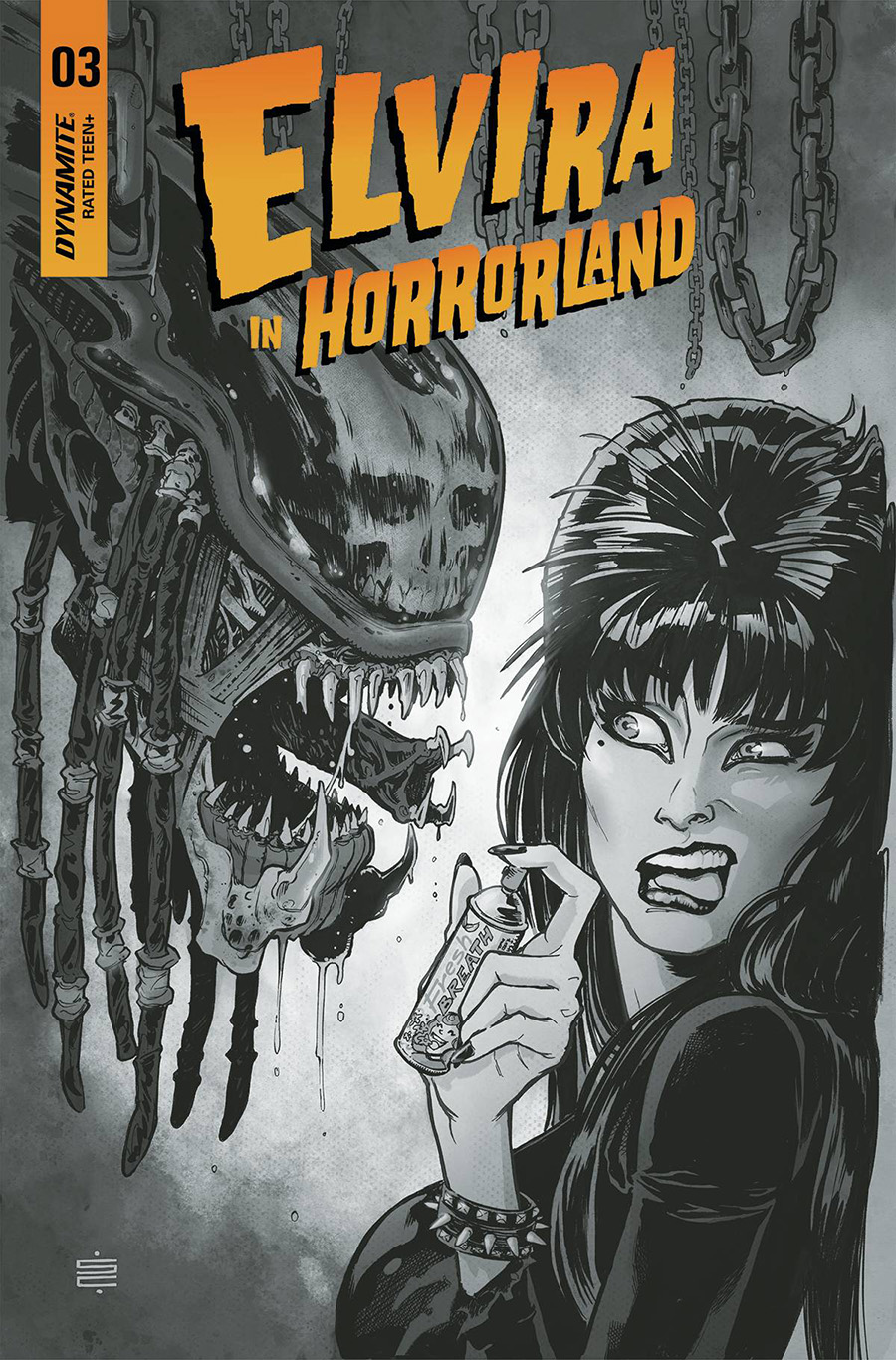 Elvira In Horrorland #3 Cover G Incentive Silvia Califano Black & White Cover