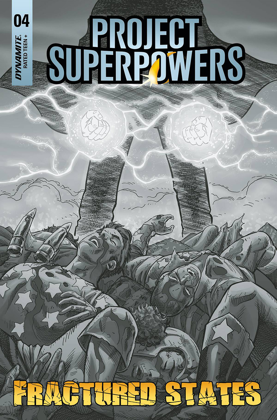 Project Superpowers Fractured States #4 Cover G Incentive Scott Kolins Black & White Cover