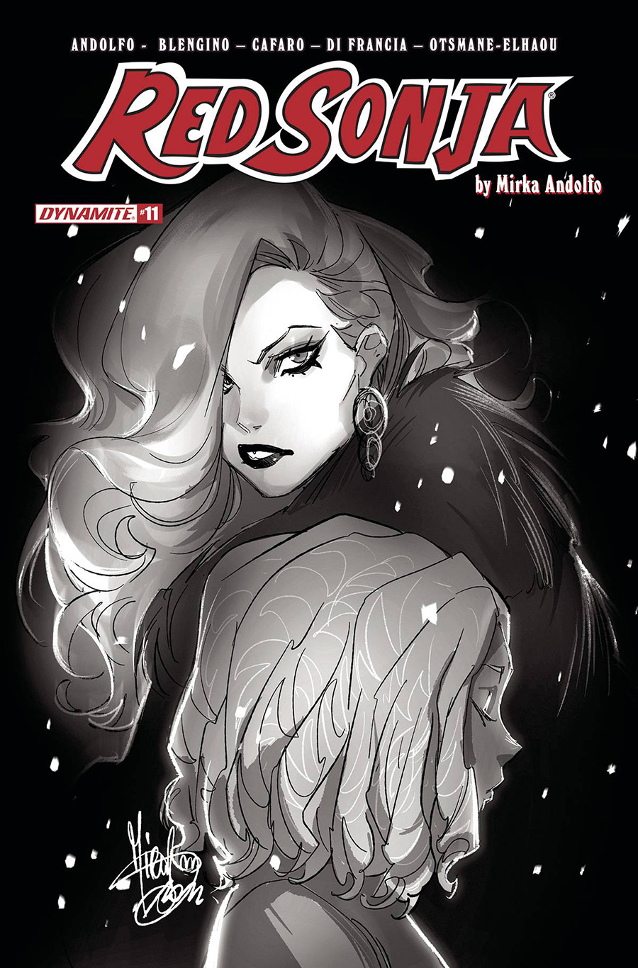Red Sonja Vol 9 #11 Cover G Incentive Mirka Andolfo Black & White Cover