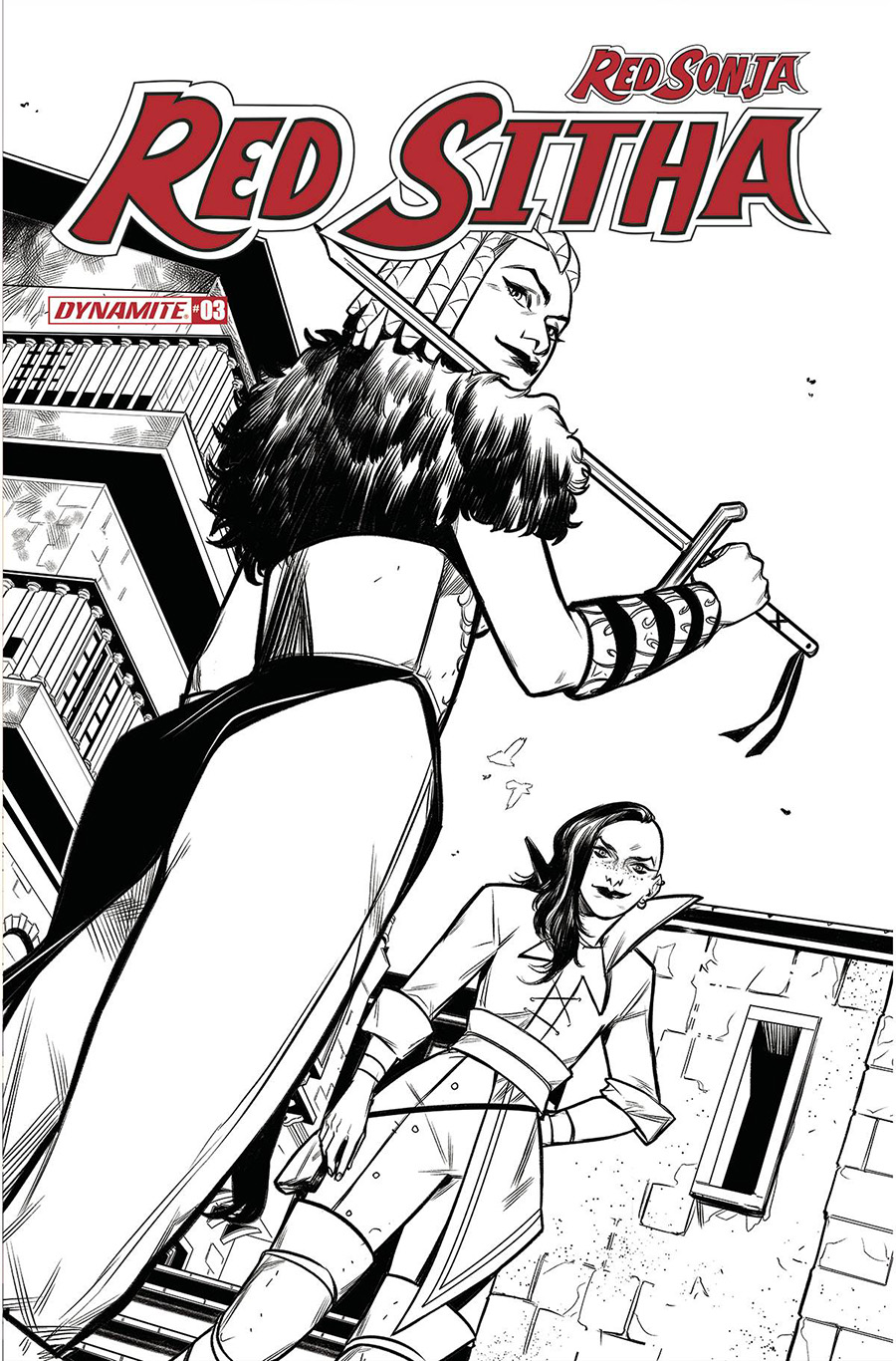 Red Sonja Red Sitha #3 Cover F Incentive Valentina Pinti Black & White Cover