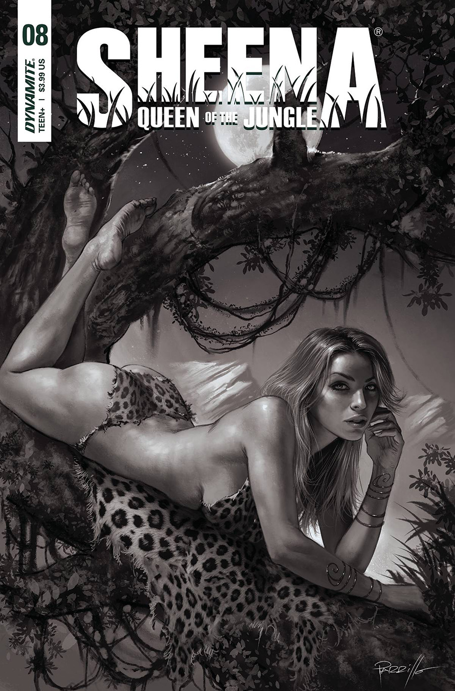 Sheena Queen Of The Jungle #8 Cover H Incentive Lucio Parrillo Black & White Cover