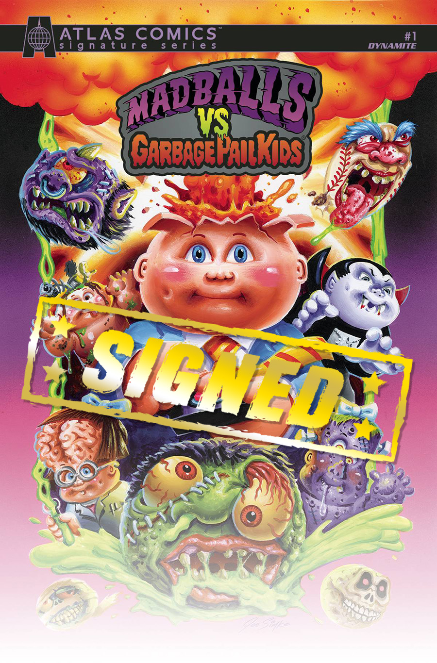 Madballs vs Garbage Pail Kids #1 Cover K Atlas Comics Signature Series Signed By Joe Simko