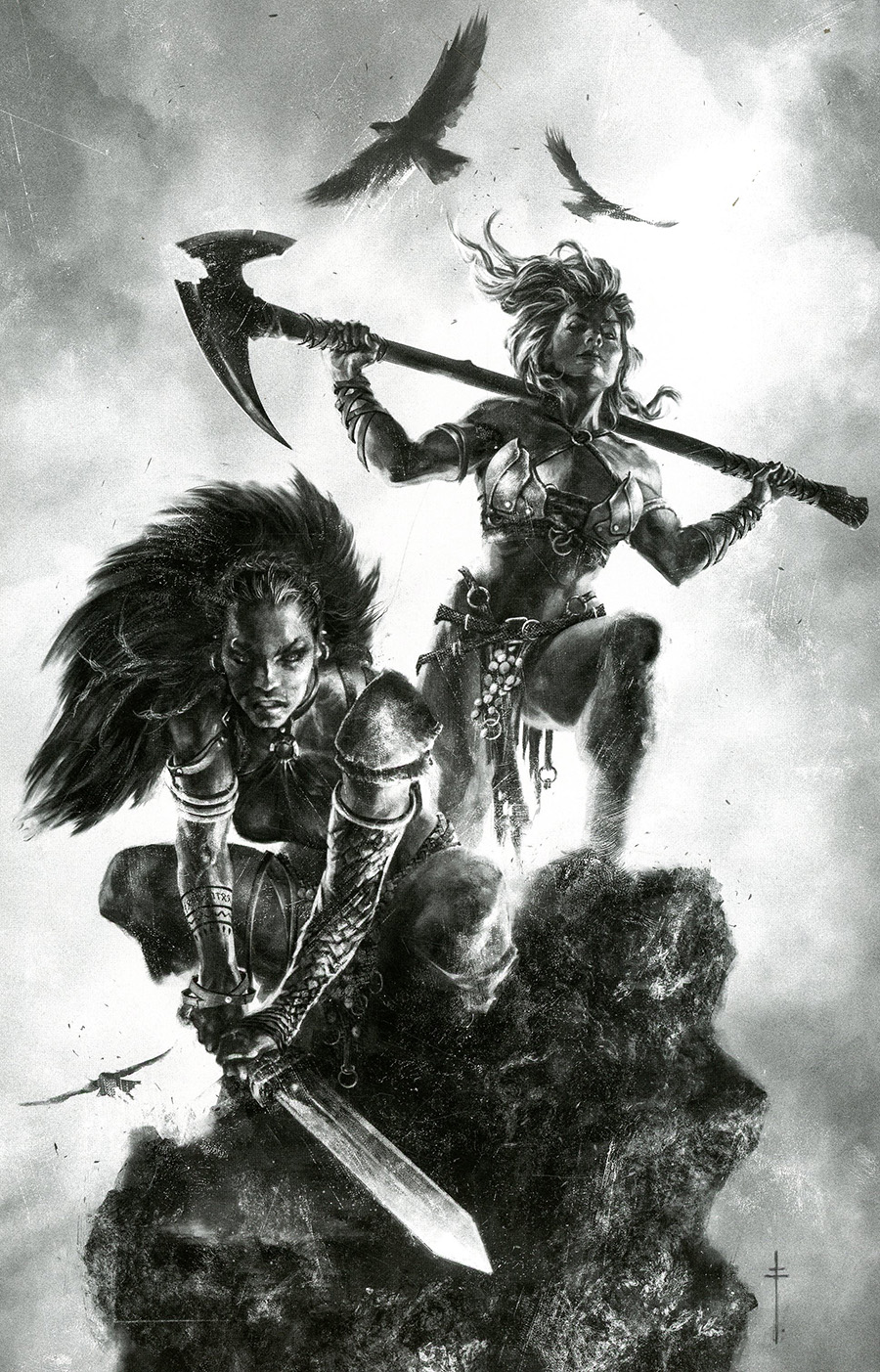 Belit & Valeria Swords vs Sorcery #3 Cover G Incentive Sebastian Fiumara Black & White Cover