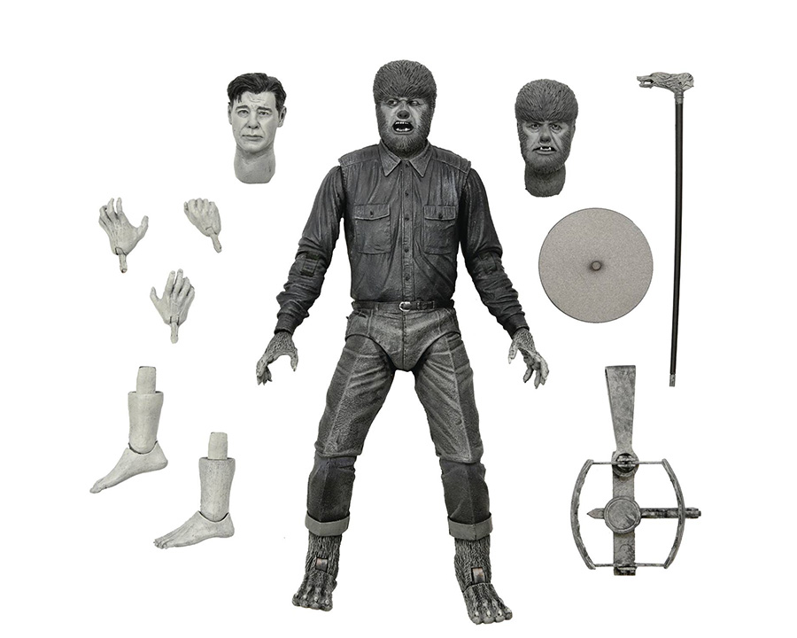 Universal Monsters Ultimate Wolf Man Black & White 7-Inch Action Figure