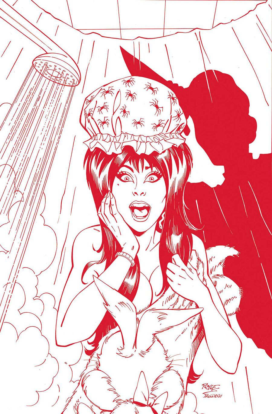 Elvira In Horrorland #1 Cover Q Incentive John Royle Red Virgin Cover