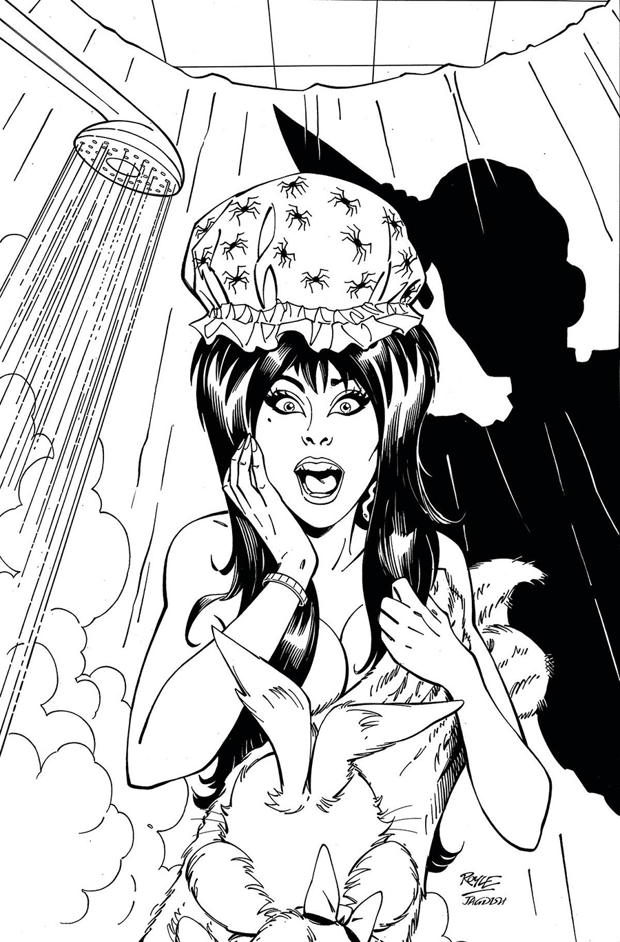 Elvira In Horrorland #1 Cover P Incentive John Royle Black & White Virgin Cover