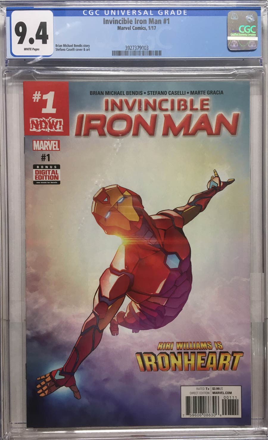 Invincible Iron Man Vol 3 #1 Cover M 1st Ptg Regular Stefano Caselli Cover (Marvel Now Tie-In) CGC 9.4