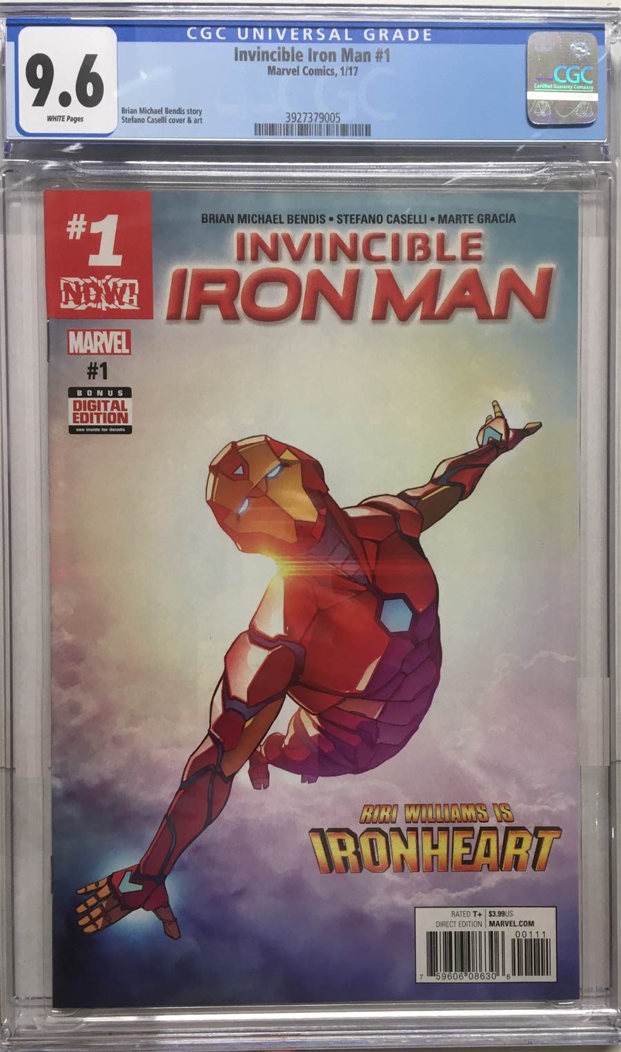 Invincible Iron Man Vol 3 #1 Cover N 1st Ptg Regular Stefano Caselli Cover (Marvel Now Tie-In) CGC 9.6