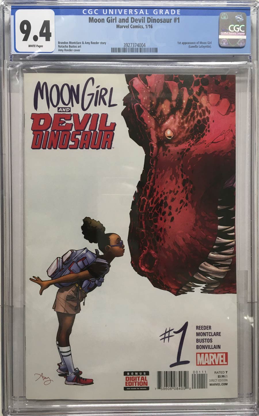 Moon Girl And Devil Dinosaur #1 Cover F 1st Ptg Regular Amy Reeder Cover CGC 9.4