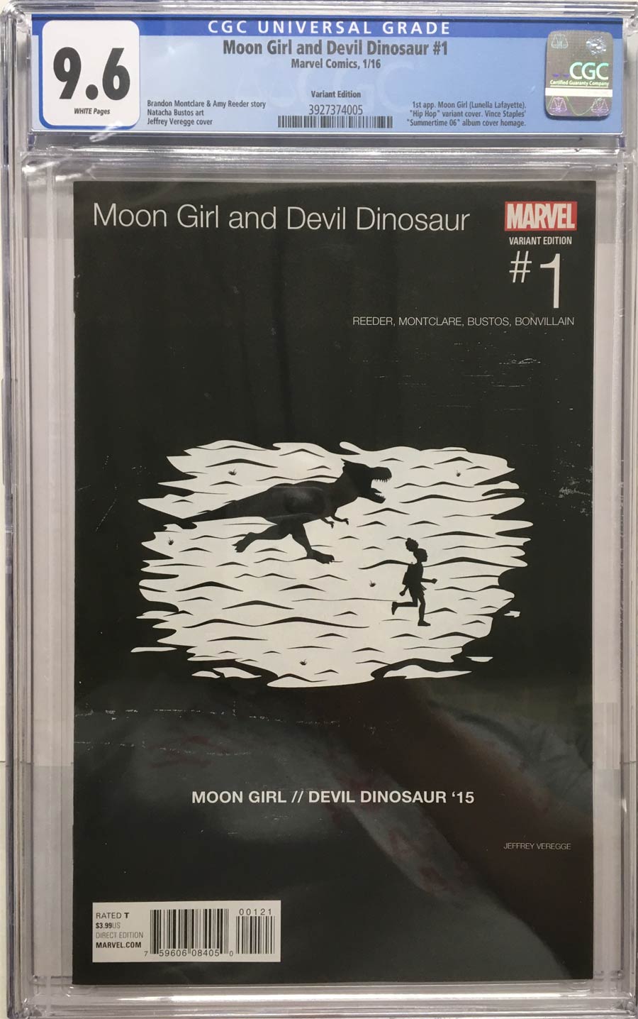 Moon Girl And Devil Dinosaur #1 Cover G Variant Jeffrey Veregge Marvel Hip-Hop Cover CGC 9.6