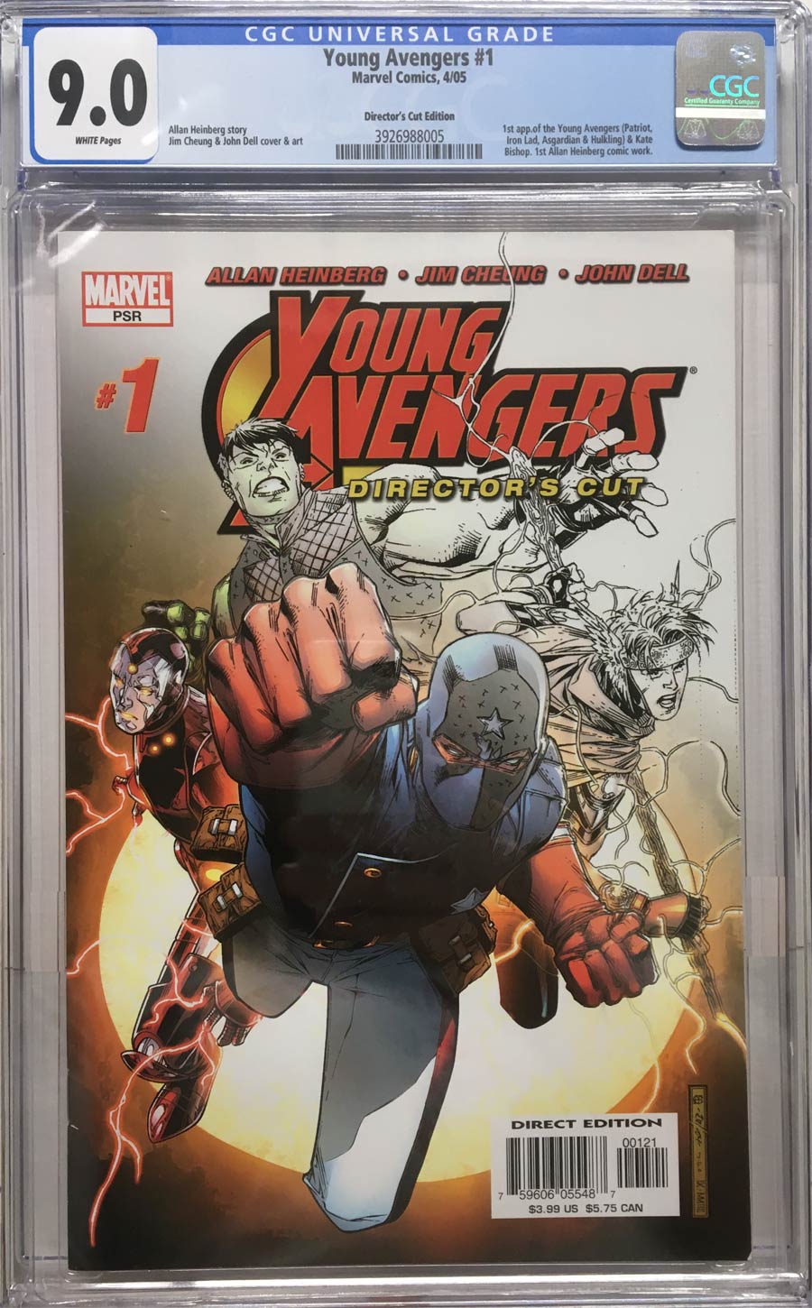 Young Avengers #1 Cover E Directors Cut CGC 9.0