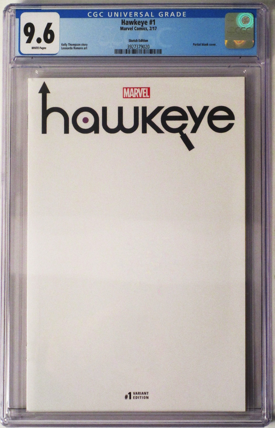Hawkeye Vol 5 #1 Cover K Variant Blank Cover (Marvel Now Tie-In) CGC 9.6