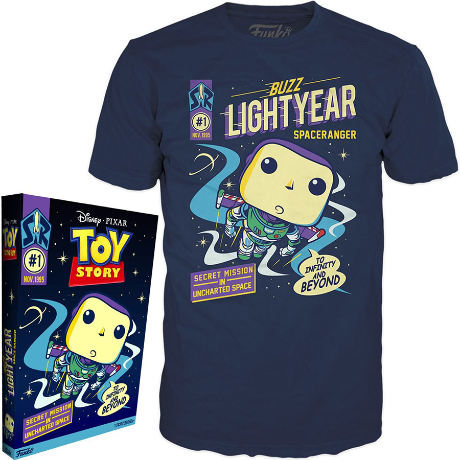 POP Boxed Tee Toy Story Buzz Navy T-Shirt Large