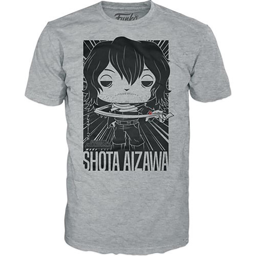 POP & TEE My Hero Academia Shota Aizawa Grey T-Shirt Large