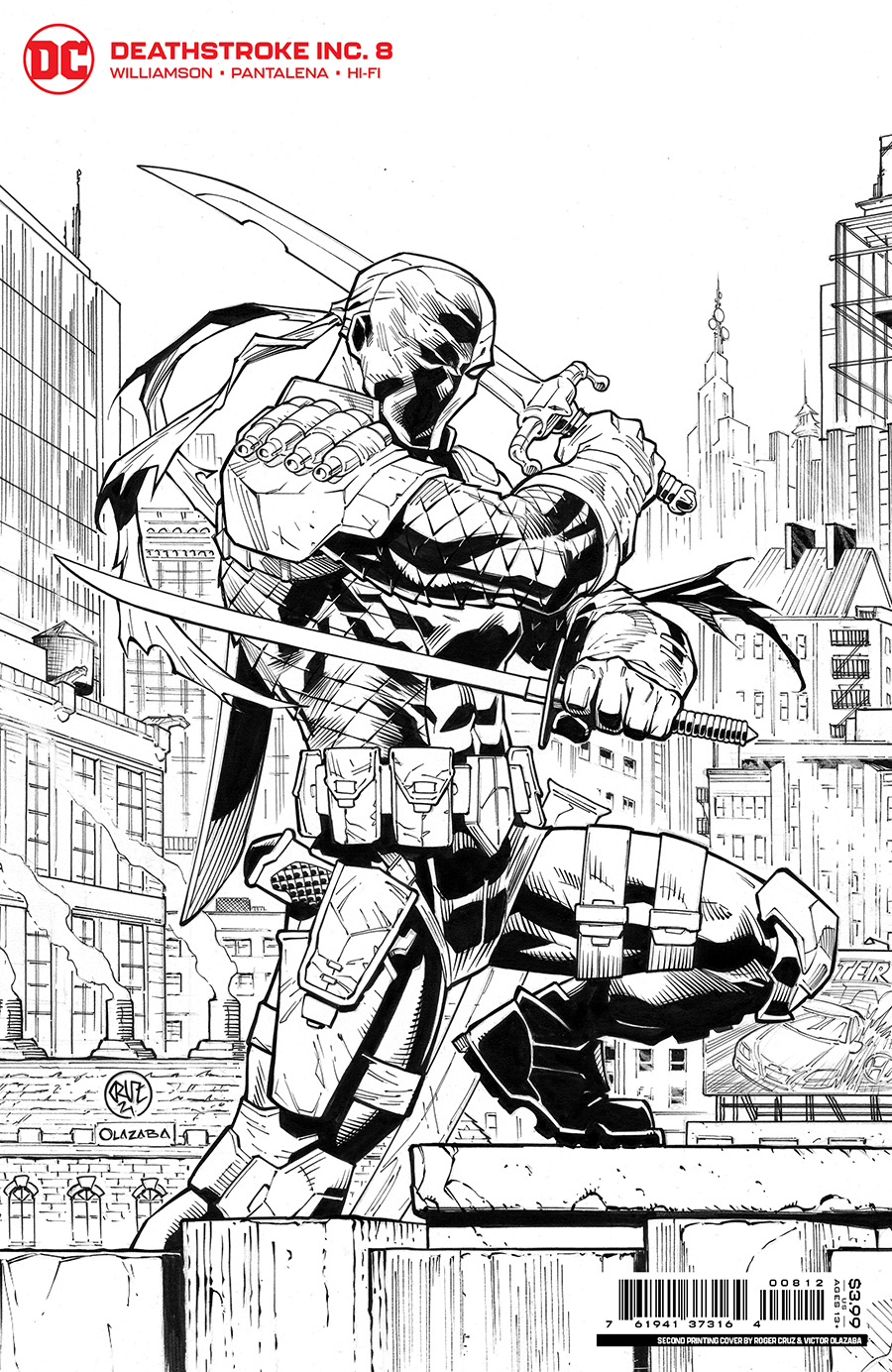 Deathstroke Inc #8 Cover D 2nd Ptg Roger Cruz Black & White Variant Cover (Shadow War Part 3)