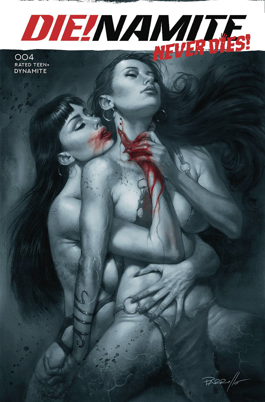DieNamite Never Dies #4 Cover L Variant Lucio Parrillo Black & White & Blood Cover