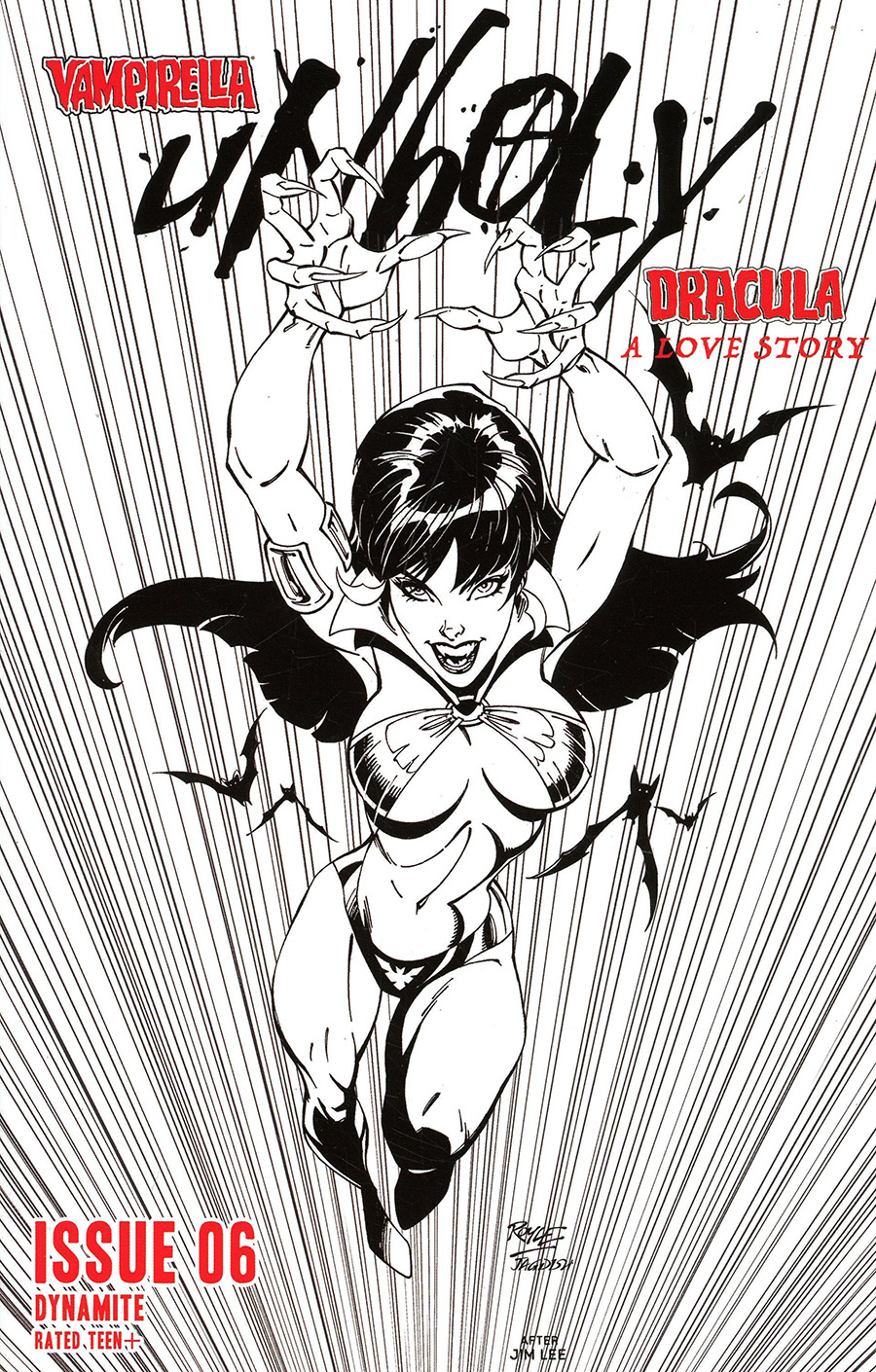 Vampirella Dracula Unholy #6 Cover N Incentive John Royle Jim Lee Homage Black & White Cover