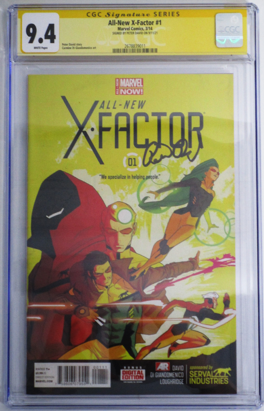 All-New X-Factor #1 Cover H Signed By Peter David CGC 9.4