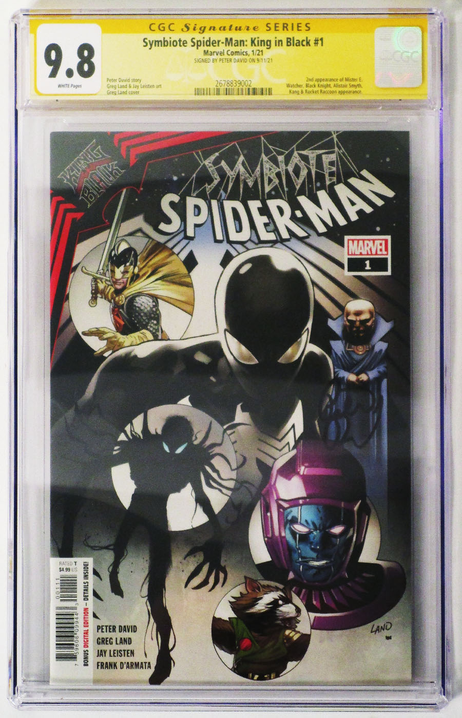 Symbiote Spider-Man King In Black #1 Cover J Signed By Peter David CGC 9.8