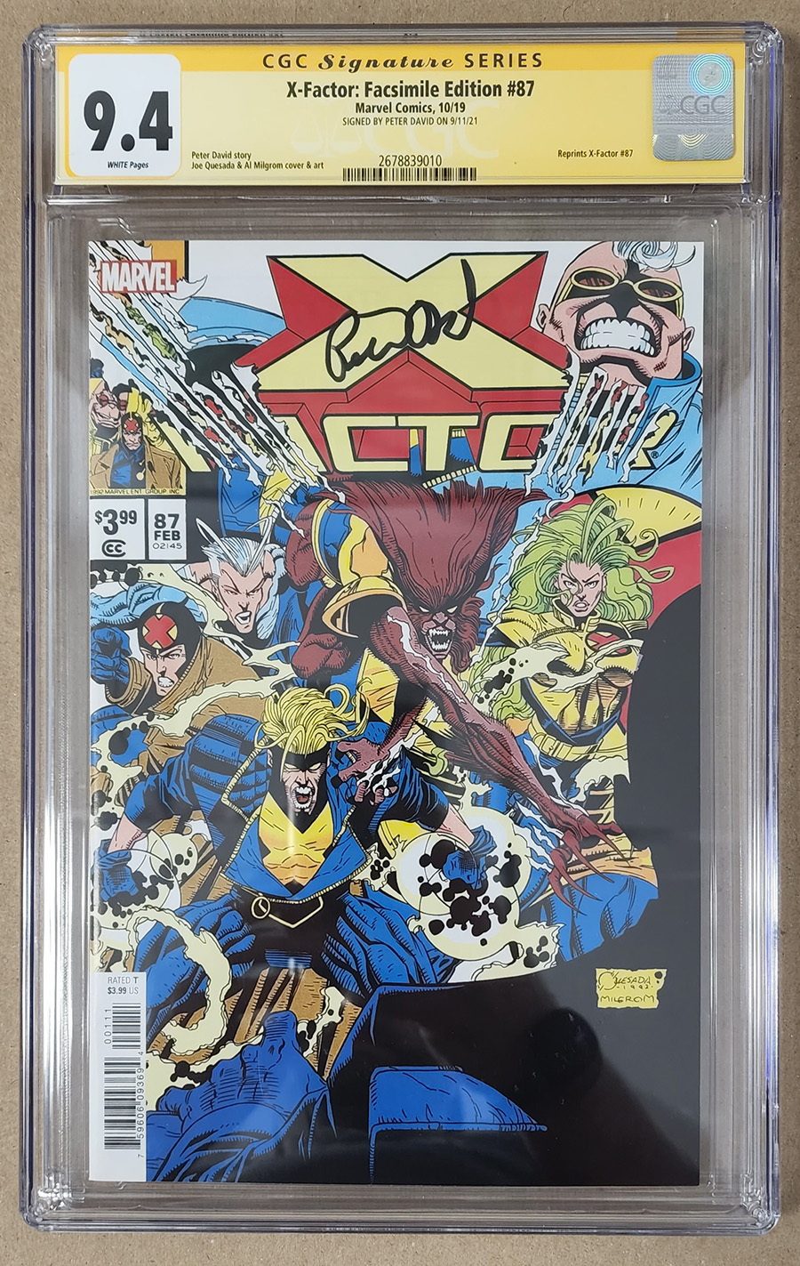 X-Factor #87 Cover C Facsimile Edition Signed By Peter David CGC 9.4