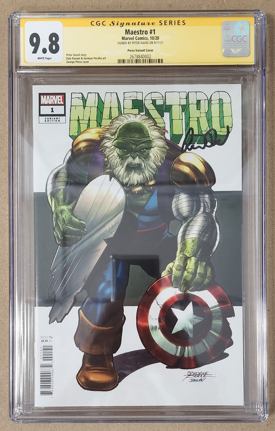 Maestro #1 Cover J Incentive George Perez Variant Cover Signed By Peter David CGC 9.8