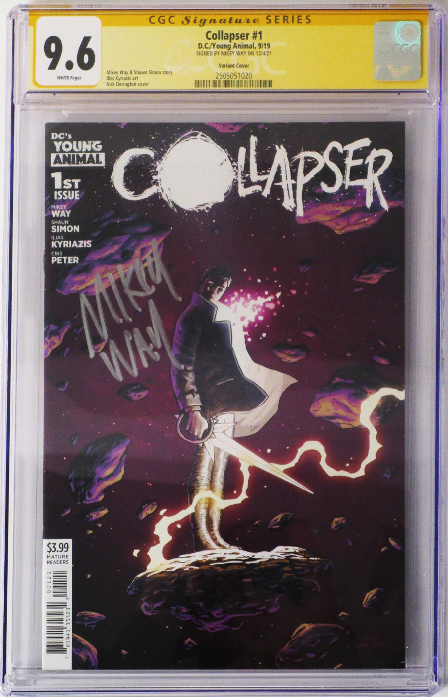 Collapser #1 Cover H Variant Nick Derington Cover Signed By Mikey Way CGC 9.6