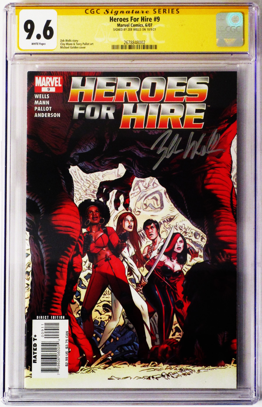 Heroes For Hire Vol 2 #9 Cover B Signed By Zeb Wells CGC 9.6