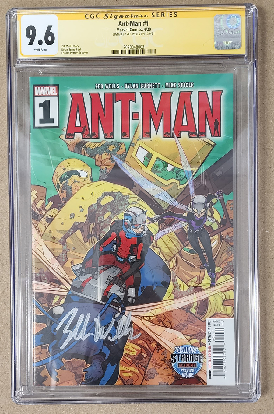 Ant-Man Vol 2 #1 Cover E Signed By Zeb Wells CGC 9.6