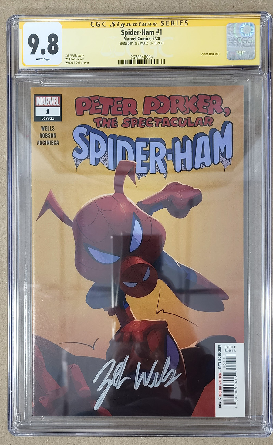 Spider-Ham #1 Cover F Signed By Zeb Wells CGC 9.8