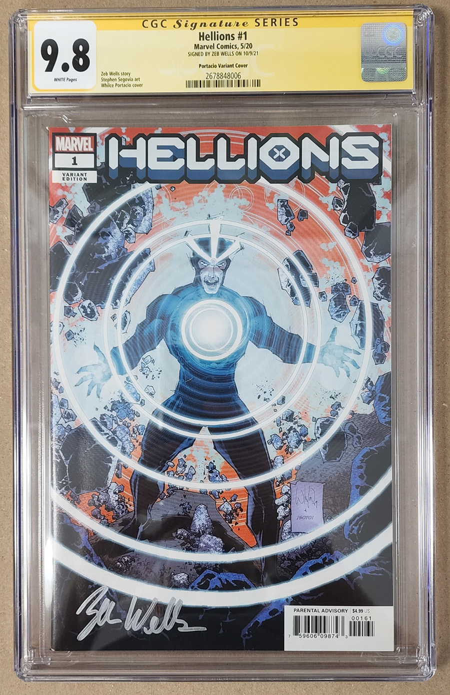 Hellions #1 Cover G Portacio Variant Cover Signed By Zeb Wells CGC 9.8