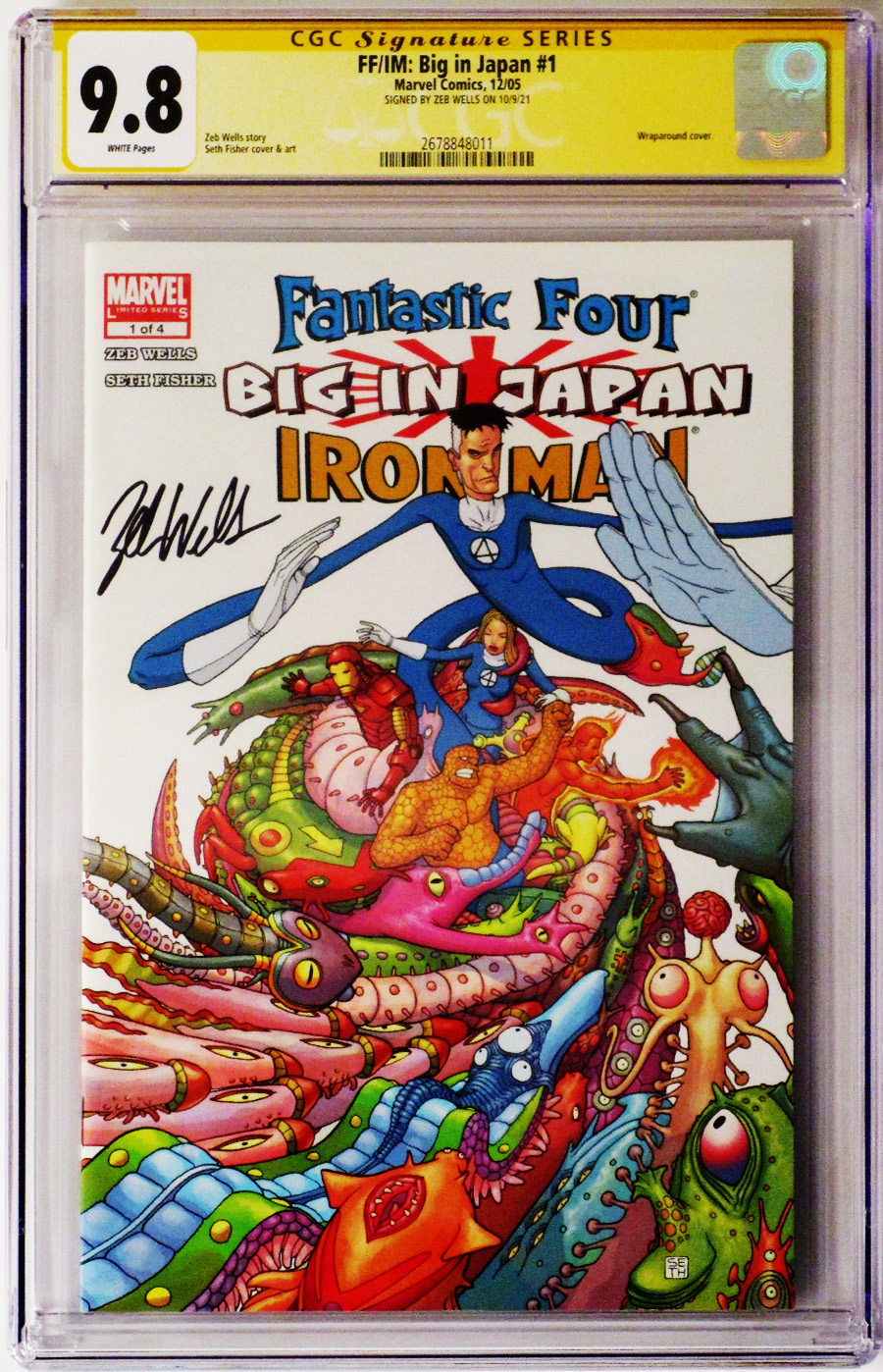 Fantastic Four Iron Man Big In Japan #1 Cover B Signed By Zeb Wells CGC 9.8