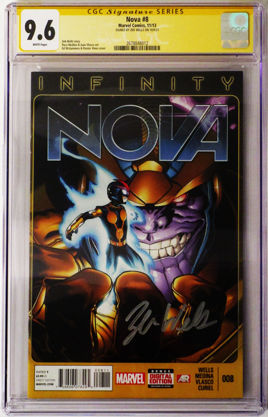 Nova Vol 5 #8 Cover D Signed By Zeb Wells CGC 9.6